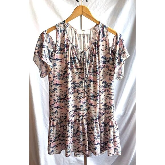 NWOT AMANDA UPRICHARD Ora Cold-Shoulder Pink Snakeskin Dress Dropwaist Size SP - Picture 3 of 7